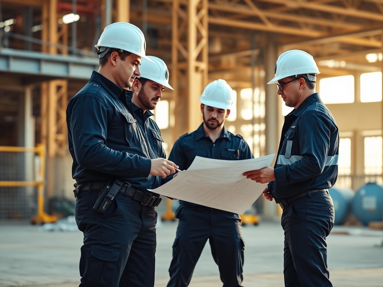Equipe de segurança em obra
